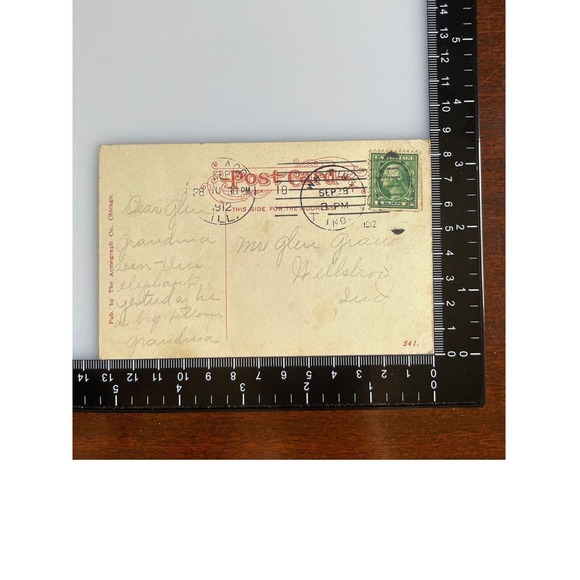Antique 1912 Ephemera Posted Signed Postcard Best Wishes Elephant Handler Litho - Picture 4 of 8